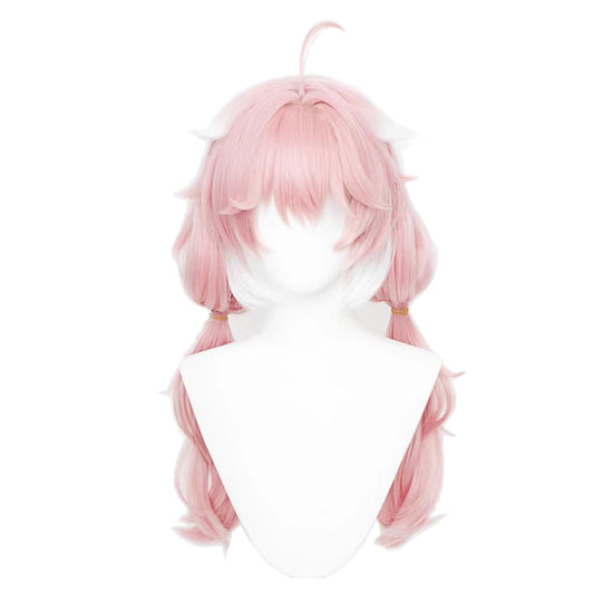 XiongXiongLe Encore Cosplay Wig Wuthering Waves Character Costume Pink Hairs Wigs with Two Braids for Women Adult Cos Anime Game Party Halloween Christmas(Encore)