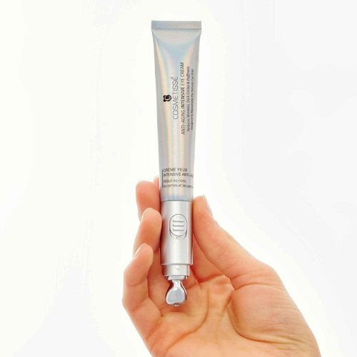 Cosmetisse Intensive Eye Cream - Vibrating Metal Applicator, Snail Filtrate & Vitamin E | Reduces Dark Circles & Puffiness (0.68oz/20ml)