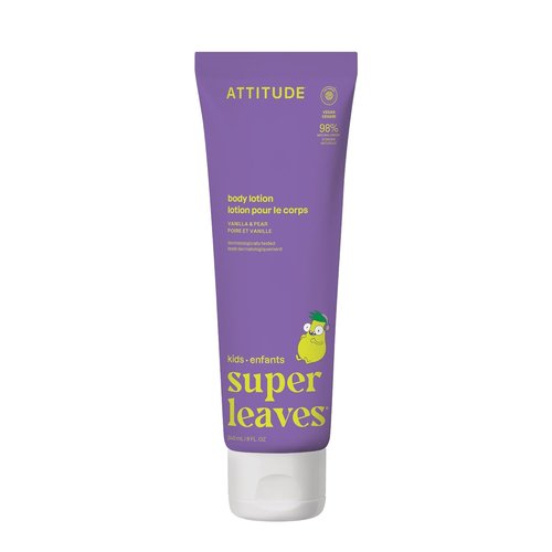 ATTITUDE Body Lotion for Kids - EWG Verified Moisturizer, Vegan Vanilla & Pear Scent, 8 Fl Oz