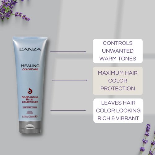 L'ANZA Healing ColorCare Blue Conditioner - Professional Color Toning Haircare to Eliminate Brassiness | Sulfate-Free Formula