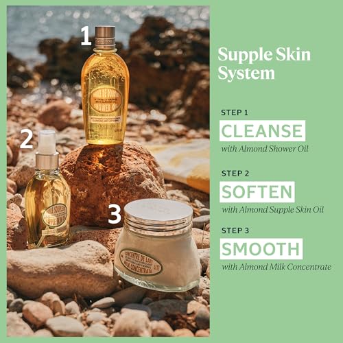 L'OCCITANE Cleansing & Softening Almond Shower Oil, Oil-to-Milky Lather, Softer Skin, Smooth Skin, Cleanse Without Drying, With Almond Oil'