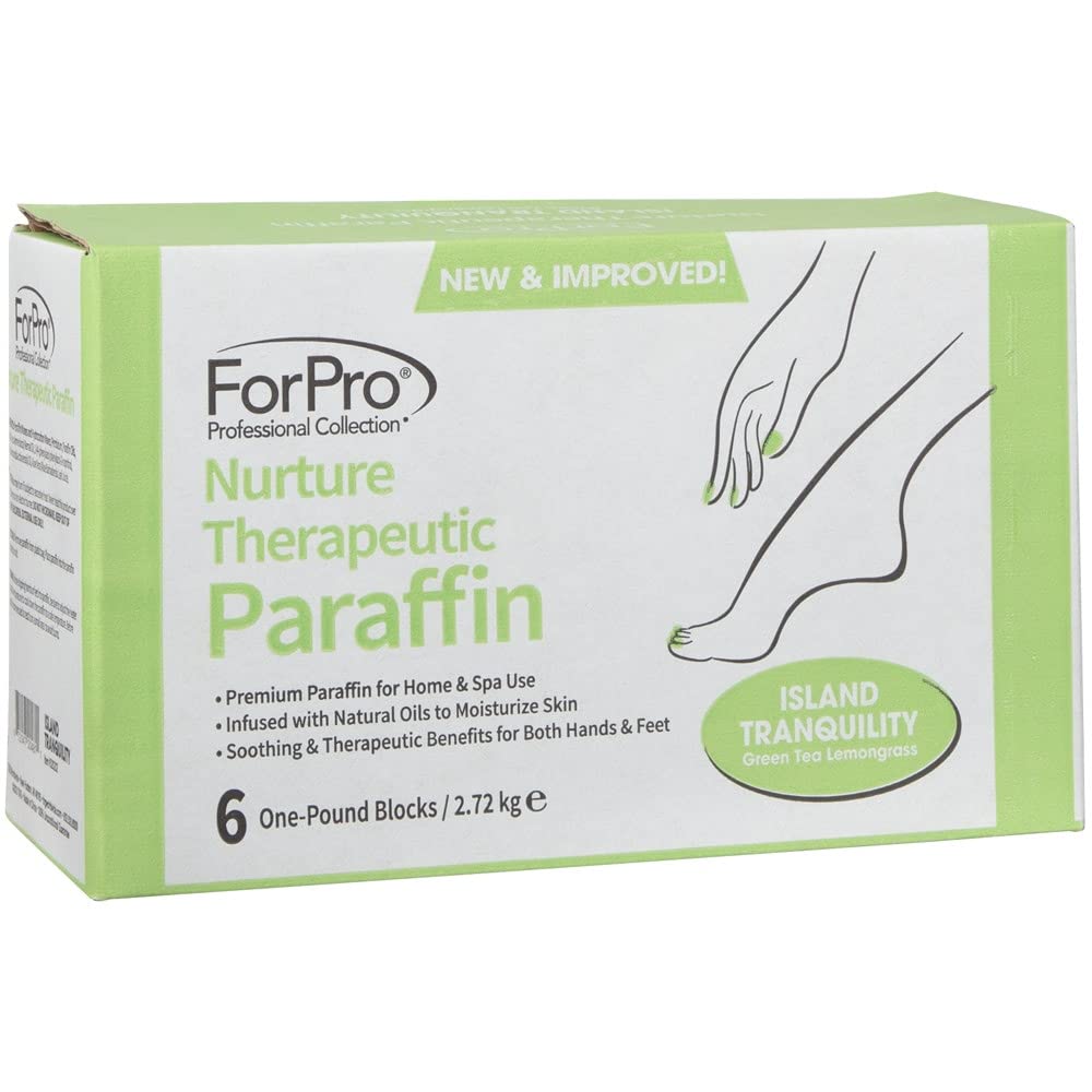 ForPro Professional Collection Nurture Paraffin Wax Refill, Peach Vanilla, Six 1-Pound Paraffin Blocks, Non-Greasy, Moisturizing for Soft & Healthy Skin, 6 Lbs