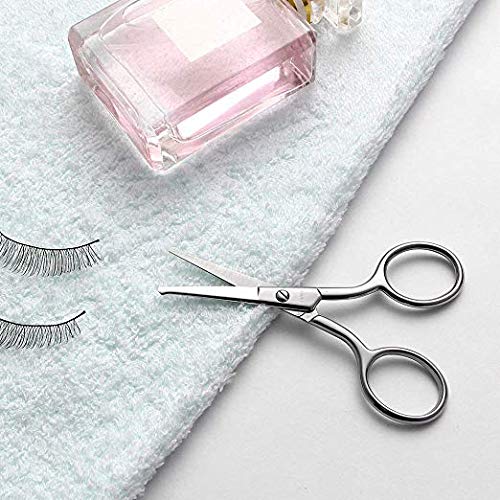 LIVINGO Premium Manicure Rounded Tip Scissors Multi-purpose Stainless Steel Cuticle Pedicure Beauty Grooming Kit for Nail, Eyebrow, Eyelash, Dry Skin, Nose Hair 3.5 inch