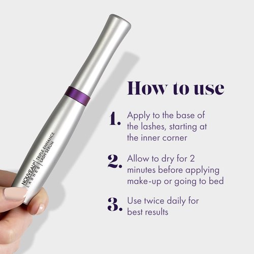 Nouveau Lashes Triple Enhance Lash Serum - Vegan Formula with Triple Peptide Complex | 5 ml for Length, Strength & Volume