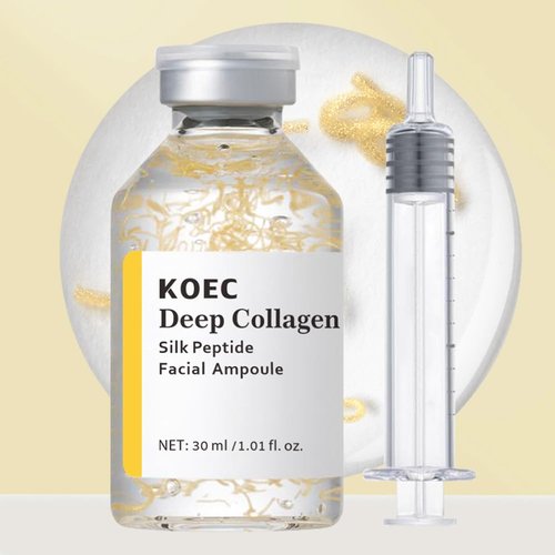 KOEC Deep Collagen Silk Peptide Facial Ampoule Set - Lifting Serum for Intensive Tightening & Hydration | 2PCS