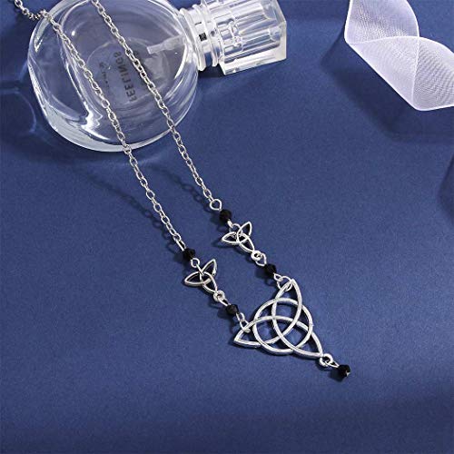 Ursumy Religion Retro Head Chain Wizard Magic Headpiece Crystal Hair Jewelry Festival Head Accessories for Women and Girls (Black)