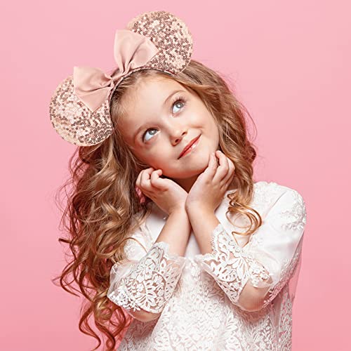 DRESHOW Mouse Ears Bow Headbands Glitter Party Decoration Cosplay Costume for Girls & Women