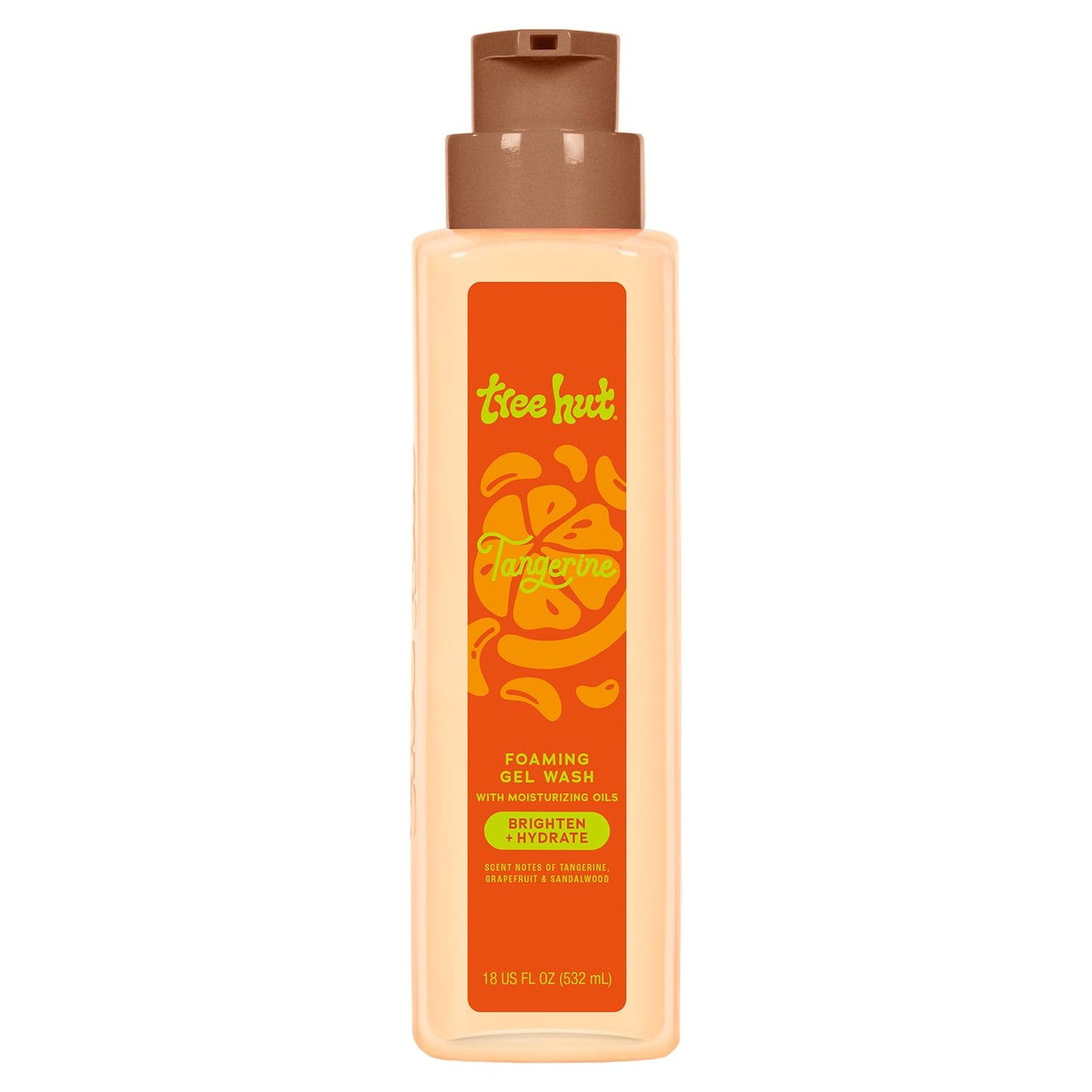 Tree Hut Tangerine Foaming Gel Body Wash - Hydrating Shower Gel for Smooth, Radiant Skin | 18 fl oz