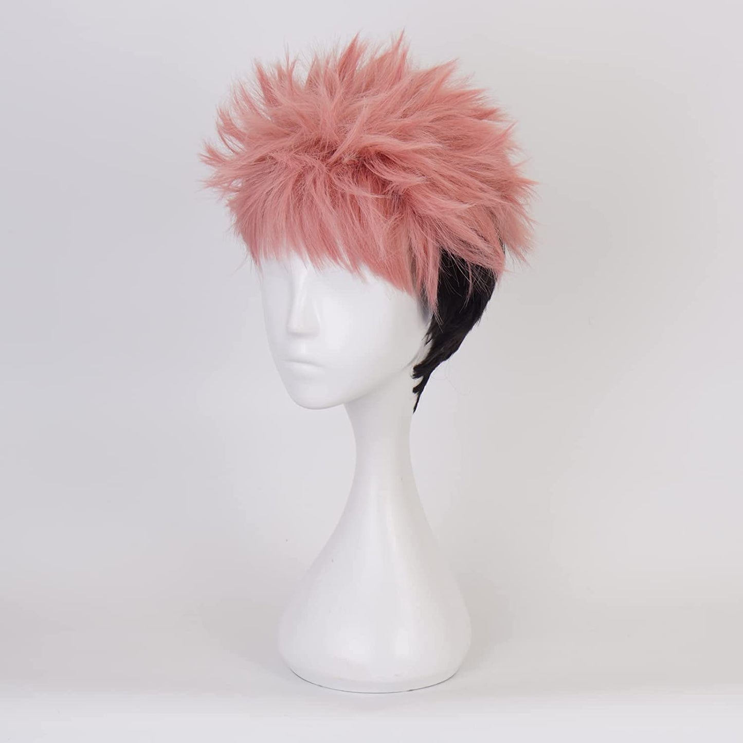 XiongXiongLe Anime Wig Cosplay Jujutsu Kaisen Yuji Itadori Pink Black Short Costume Hair Replacement Wigs For Girl Boy Party Halloween Christmas(Yuji Itadori)