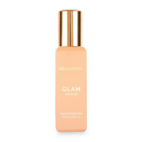 Bellavita Luxury GLAM Eau de Parfum | 20 ml (0.7 fl.oz.) | Travel Size Perfume for Women | White Floral, African Orange, Jasmine, and White Honey Notes | Long Lasting Women's Fragrance