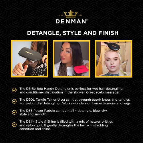 Denman Signature Styling Set - Ultimate Hair Brush Gift Set for Detangling & Smoothing Hair