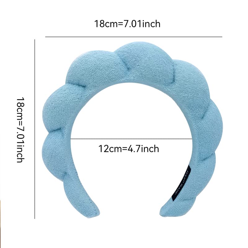 COUCHINLARY Spa Headband for Women, Sponge Spa Headband for Washing Face, Makeup Headband Skincare Headband Spa Hairband, Head Band for Skincare, Makeup Headband(blue)