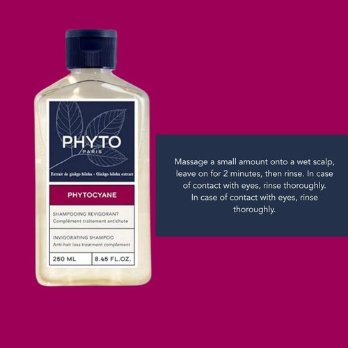 Phyto Phytocyane Invigorating Shampoo - Fortifying Densifying Treatment for Women | 8.45 fl. oz.