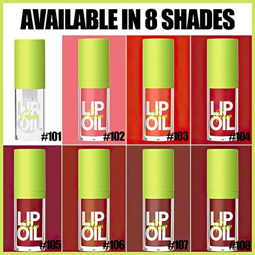 MIELIKKI Moisturizing Hydrating Lip Glow Oil, Hydrating Lip Plumper, Transparent Plumping Lip Gloss, No-Sticky, Long-Lasting, Shiny Tinted for Lip Care, 105 PASSION