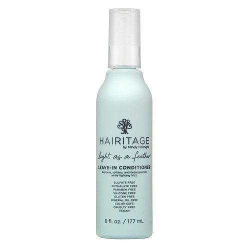 Hairitage Detangling Leave-In Conditioner Spray - Lightweight Treatment for Dry, Curly & Frizzy Hair - Sulfate Free, Cherry + Amber Scent, 6 Fl oz