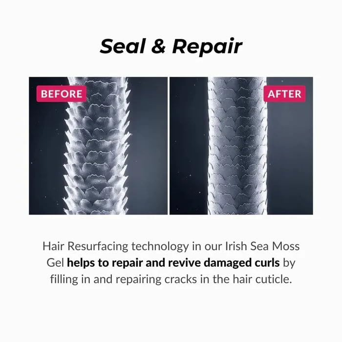 Love Ur Curls Irish Sea Moss Hair Gel, Medium Hold Hair Styling Curling Gel for Defined Curly Hair, Waves & Coils, Vegan, Cruelty Free, 236mL