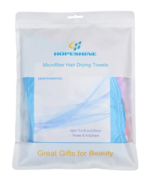 HOPESHINE Hair Towel - Soft Shower Turban Wrap for Quick Drying | 3-Pack in Blue, Purple & Rose Red