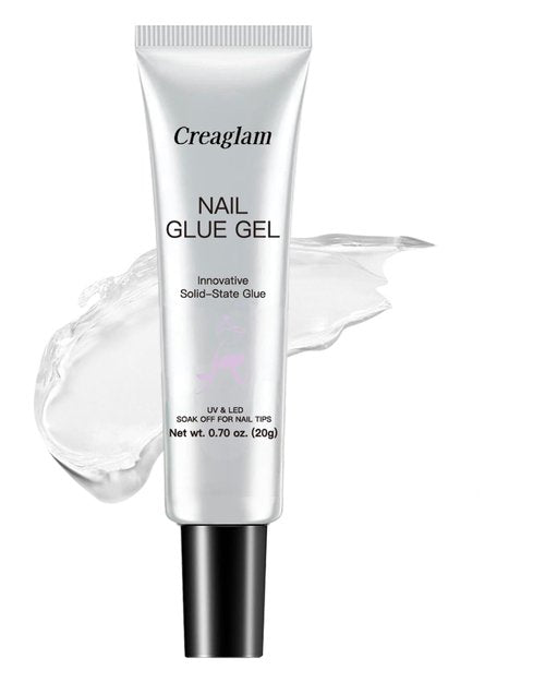 Creaglam Solid Gel Nail Tips: Semi Solid Soft Nail Glue for Press Super Strong Fake Nail Glue Acrylic Nails Polygel - 20g Clear Nail for Art Salon Long Lasting Builder UV Lamp Curing Needed