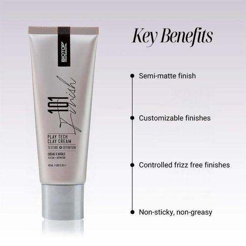 Biotop Professional 101 Play Tech Hair Clay Cream - Medium-Firm Hold Styling Cream for Moldable Texture - 4.05 oz