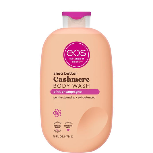 eos Cashmere Body Wash – Coconut Waters, Moisturizing Body Wash, Creamy Gel Formula, with Shea Butter, Glycerin, Vitamin E, pH Balanced, Sensitive Skin, Vegan, 16 fl oz