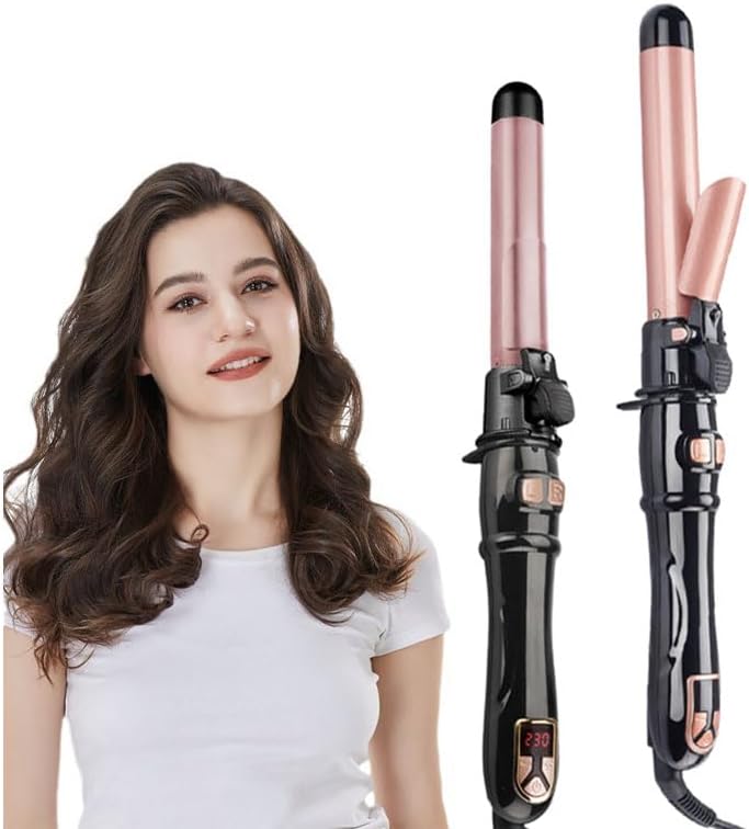 Skiennix Rotary Curler - 1 Inch User-Friendly Curling Iron with Automatic Shutdown | Rose Gold