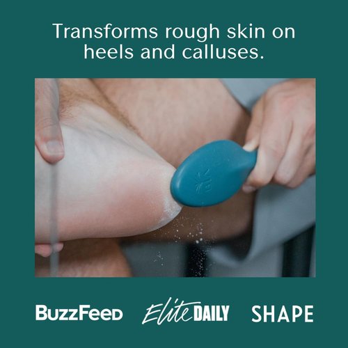 Bare August Glass Foot File Callus Remover for Feet with Handle | Heel Scraper & Foot Scrubber in Shower for Dead & Cracked Skin | Pedicure Foot Buffer & Foot Callus Remover Tool for Soft Feet (Teal)