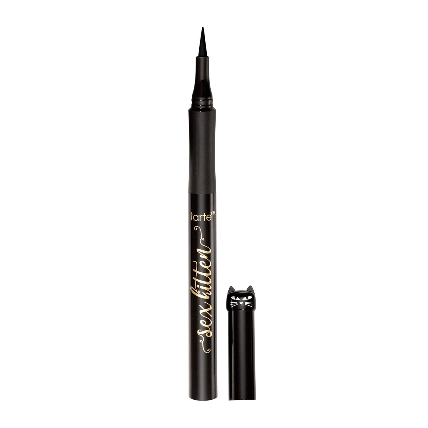 Tarte Sex Kitten Liquid Liner - Waterproof Eyeliner Pen with Castor Oil for Bold, Nourished Lashes | Full Size, Black