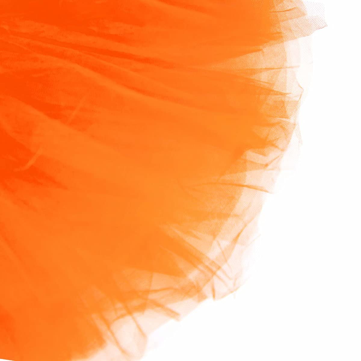 Emeca Women's 6 Layered Short Party Festival Costume Tulle Tutu Skirt Orange