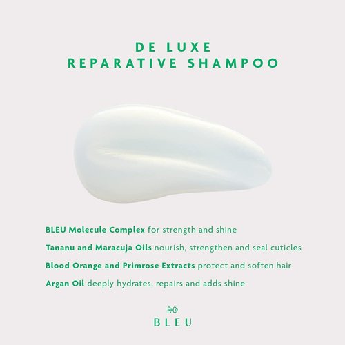R+Co BLEU De Luxe Reparative Shampoo – Reparative Cleanse for Coarse, Fragile & Damaged Hair – Hydrates, Strengthens, & Repairs – Seals Cuticles, Improves Texture & Elasticity – Sulfate-Free