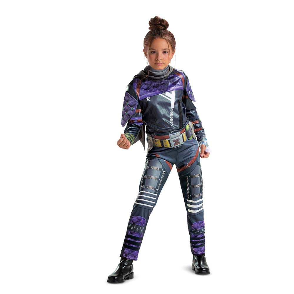 Apex Legends Wraith Costume for Kids, Official Deluxe Apex Costume Jumpsuit with Scarf, Child Size Large (10-12)