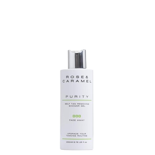 Rose & Caramel Purity Fade Away Self Tan Removing Shower Gel - 250ml | Effective Tan Eraser, Vegan & Cruelty-Free