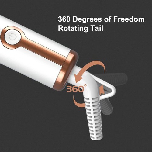 JINRI Automatic Rotating Curling Iron - Portable 1 Inch Beach Waves Curler with Ionic Technology & Ceramic Coating