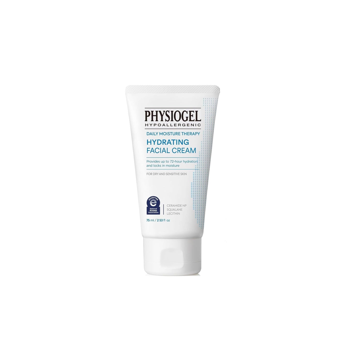 Physiogel Hydrating Facial Cream Moisturizer, Provides 72 hrs of Hydration for Normal to Dry Sensitive Skin, Fragrance Free, Strengthens Skin Barrier, Face Cream for Men & Women, Ceramide, Squalane