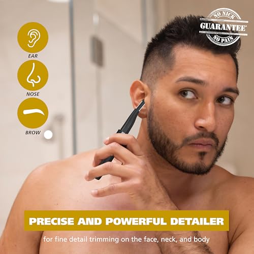 Wahl Manscaper ® 2 in 1 Lithium Battery Tactical® Dual Sided Eyebrow Trimmer and Nose Hair Trimmer for Men – Model 3023805