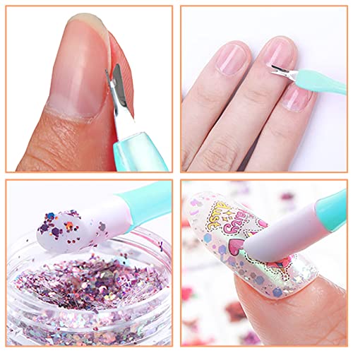 Allstarry 30 Pieces Nail Cuticle Trimmer Remover Rubber Nail Cleaner Double Head Dead Skin Cuticle Knife Removal Fork Plastic Handle Cuticle Pusher Nail art Tools for Girls Women and Men - Black