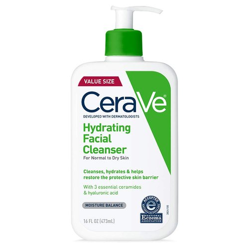 CeraVe Hydrating Facial Cleanser - Moisturizing Face Wash with Hyaluronic Acid & Ceramides for Dry Skin | 12 oz