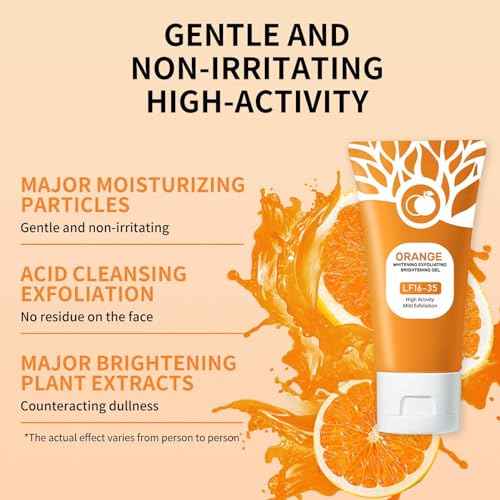 2PC Sheghy Orange Exfoliante Gel Scrub,Skin Care Scrub Peeling Gel for Face and Body,Deep Cleansing Moisturizing Facial Exfoliator gel,Orange Gentle Exfoliating for Pore Cleansing and Tightening