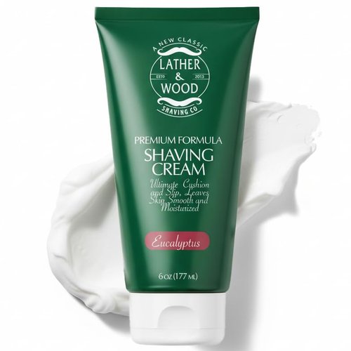 Mens Eucalyptus Shaving Cream – Cool, Refreshing Lather That Stops Razor Burn Cold – Premium Barbershop Quality Formula with Natural Ingredients, Smooth & Irritation-Free Shaves in Every Tube (6oz)