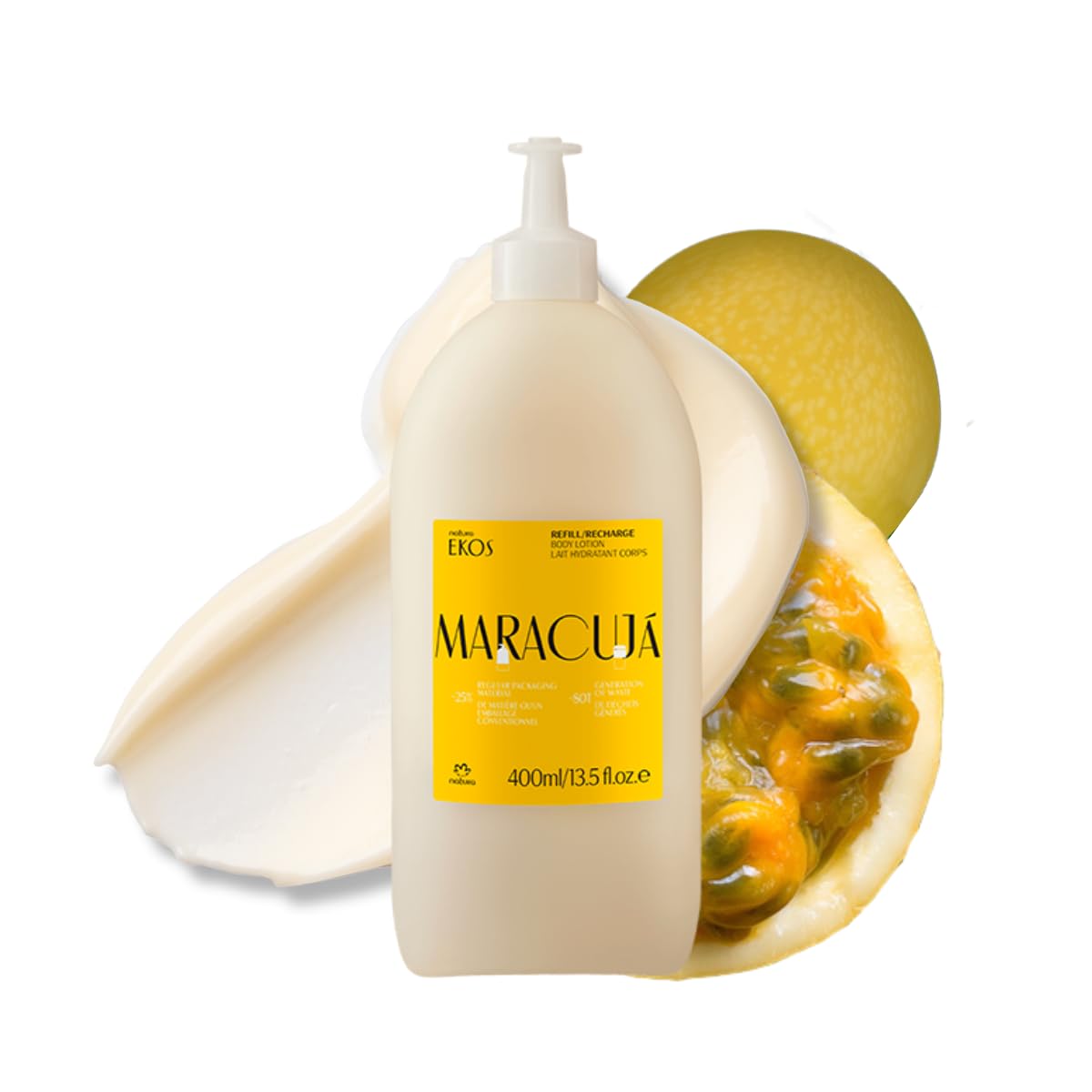 Ekos Maracujá Soothing Body Lotion Refill - 400ml Hydrating Formula for Soft Skin