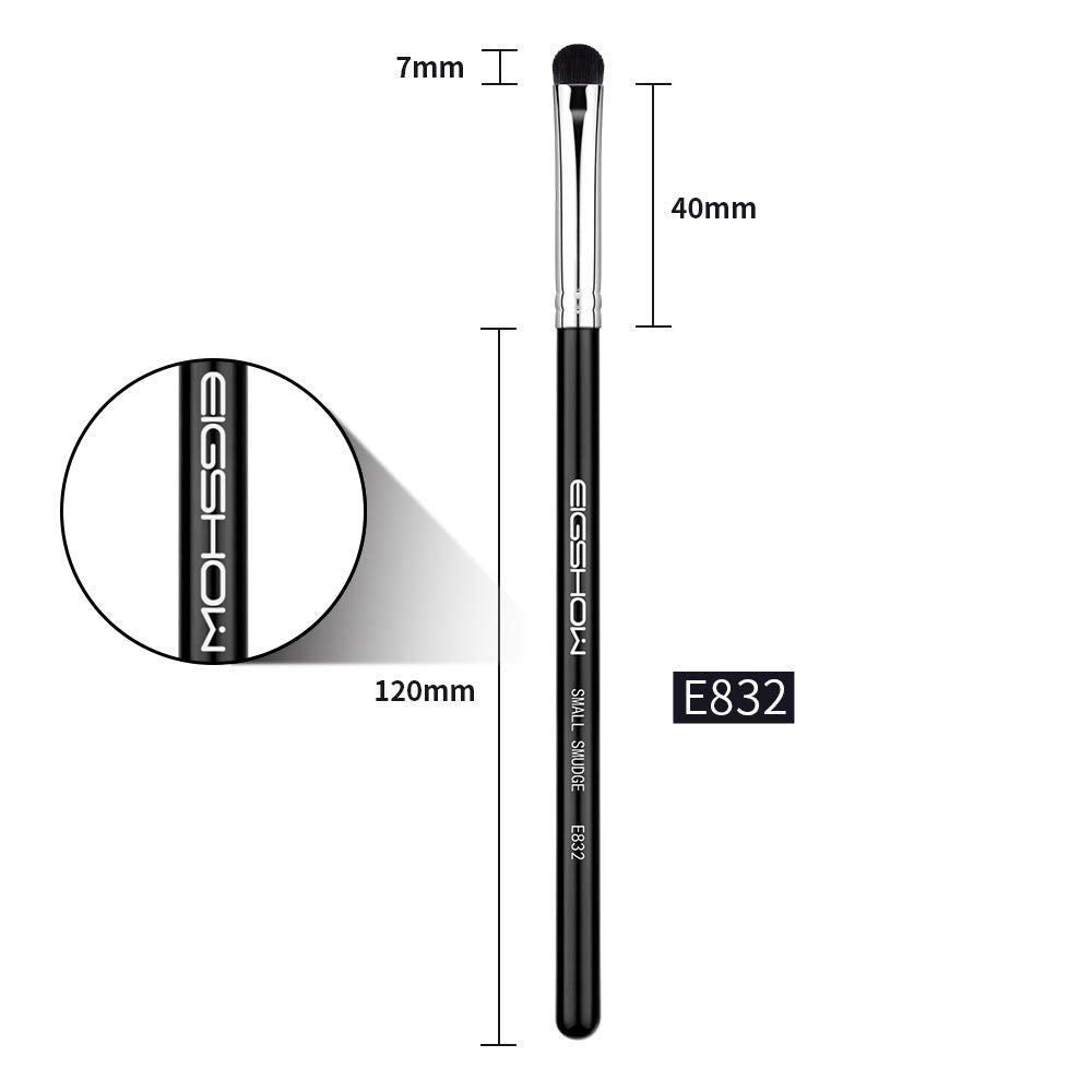 Curved Smudge Eyeshadow Brush, EIGSHOW Small Round Top Blending Eye Shadow with Synthetic Bristles for Smokey Cat Eye Makeup (E832)
