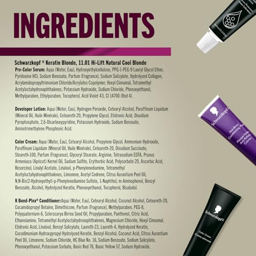 Schwarzkopf Keratin Permanent Hair Dye Cream, 6.83 Light Brown, Professional Quality Color for Up to 100% Gray Coverage, Bond Enforcing System