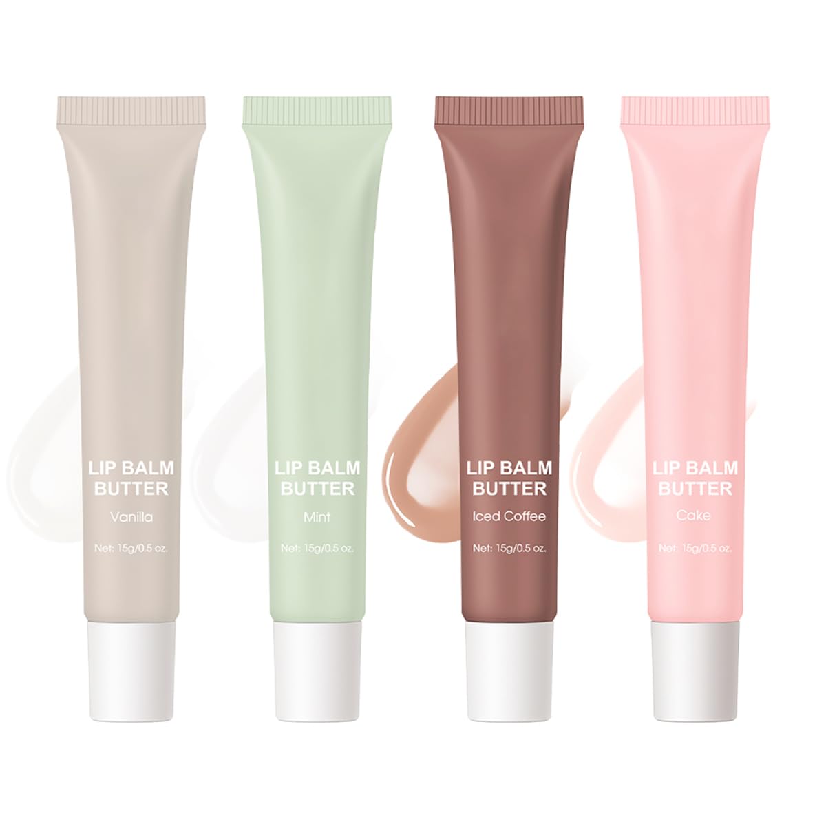 Skiennix Butter Lip Balm - Nourishing Lip Tint & Gloss | Hydrating Natural Ingredients, 4 Flavors (0.5oz)