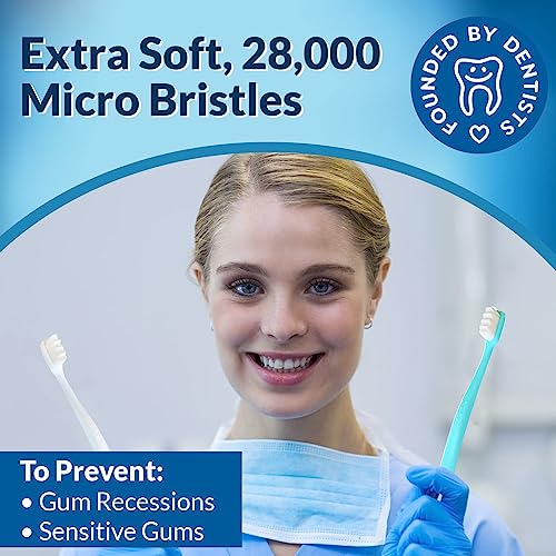 Extra Soft Toothbrushes for Adults - 20,000 Bristles, Super Nano Toothbrushes for Adults for Sensitive Gums, Toothbrush Soft Bristle Adult, Ultra Soft Bristle Toothbrush, Tooth Brush, Soft Toothbrush
