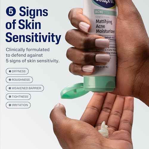Cetaphil Face Moisturizer, Gentle Clear Mattifying Acne Moisturizer With 0.5% Salicylic Acid, Hydrates and Treats Sensitive Acne Prone Skin, Skin Care for Sensitive Skin, 3oz