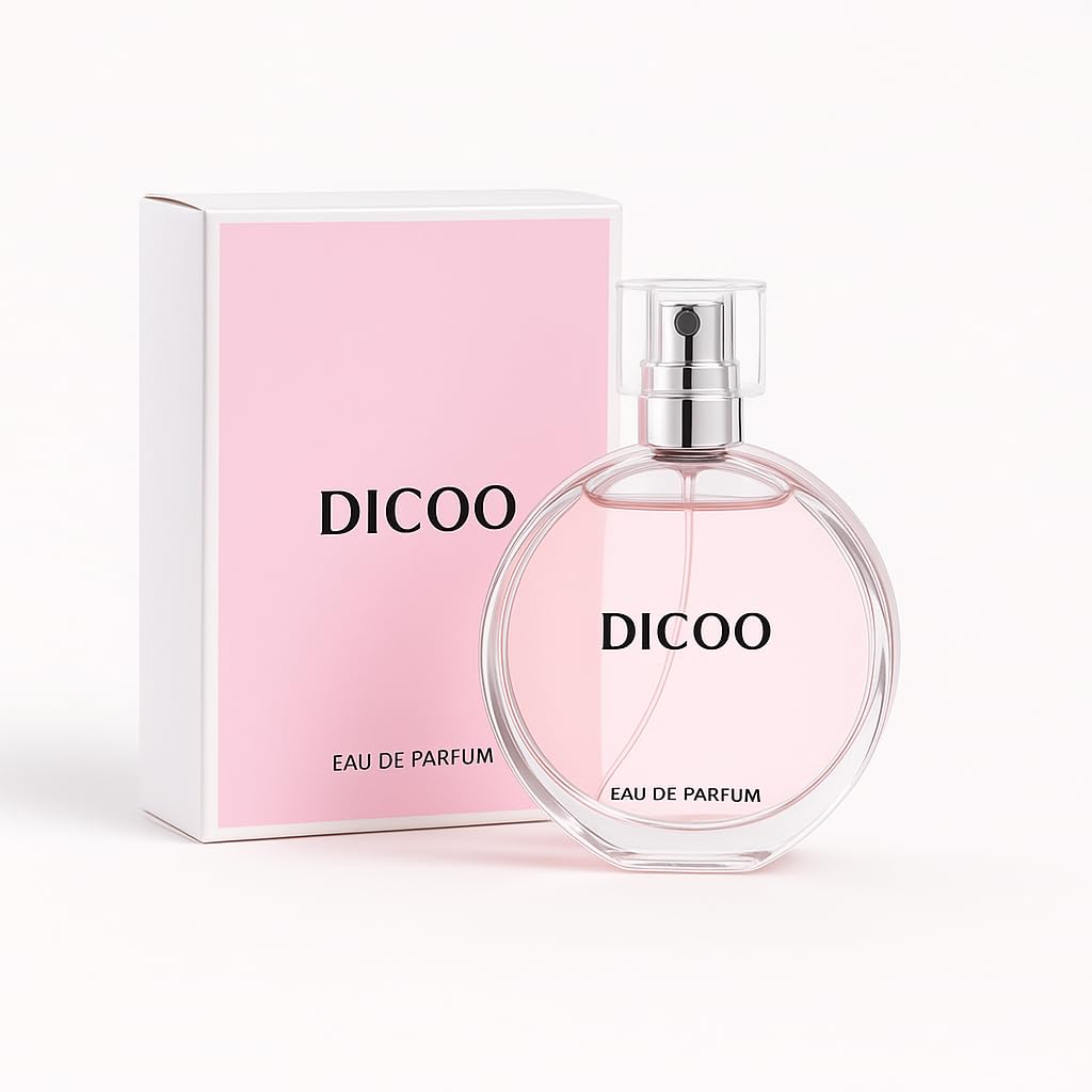 DICOO Women's Eau De Parfum - Floral Lavender, Orange & Rose Notes | Elegant 100ml Pink Glass Bottle