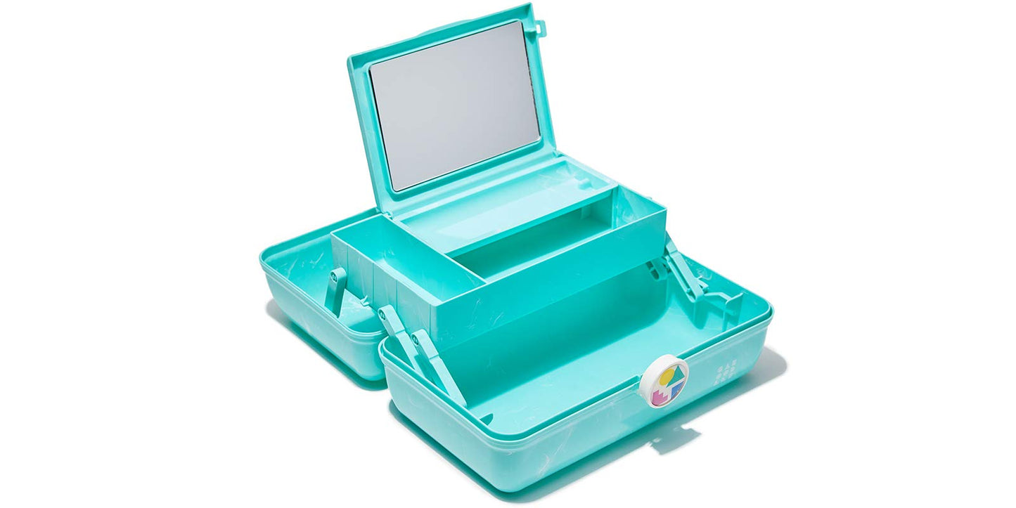 Caboodles Women's On-The-Go Girl, Seafoam Marble, 13.38x8.88x6.5 Inch (Pack of 1)