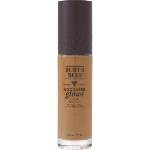 Burt's Bees Goodness Glows Liquid Makeup - Rich Caramel Shade | 1.0 Ounce for Flawless Skin