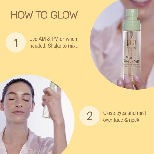 Pixi Vitamin-C Wakeup Mist - Refreshing Hydration Spray for Glowing Skin | 2.7 fl oz / 80ml