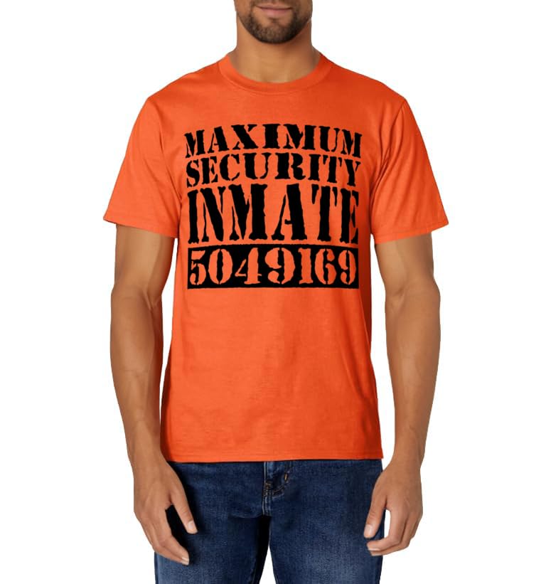 Maximum Security Inmate Funny Halloween Costume Party T-Shirt