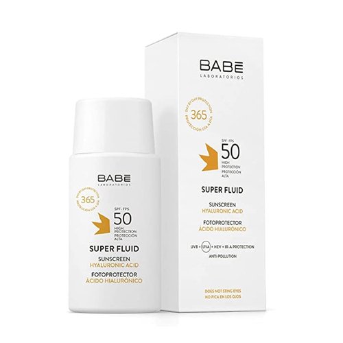 Babe Super Fluid Sunscreen SPF 50 - Lightweight, Non-Greasy Facial Protection | Broad Spectrum UVA/UVB | 1.69 fl oz